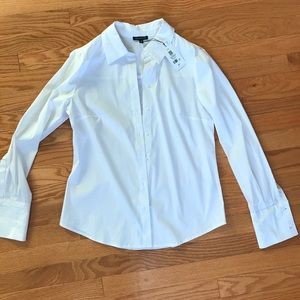 Dynamite slim white poplin button up